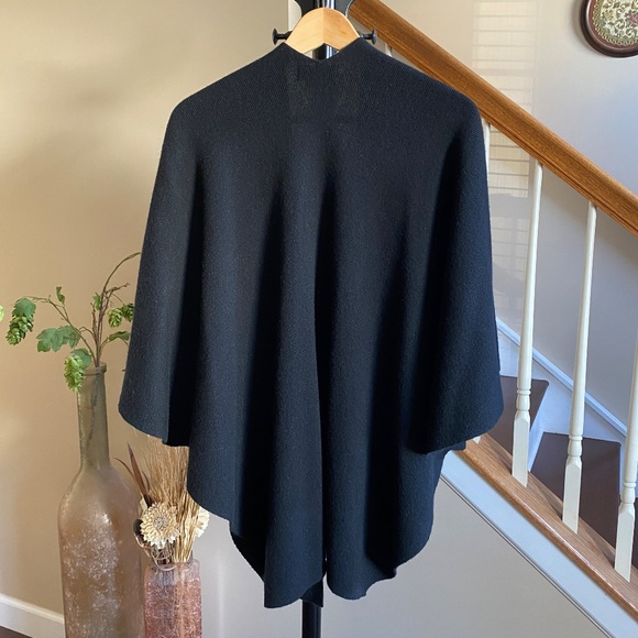 Mitchie's Fox Fur Wool Cape Wrap Poncho Black O/S - Picture 12 of 14